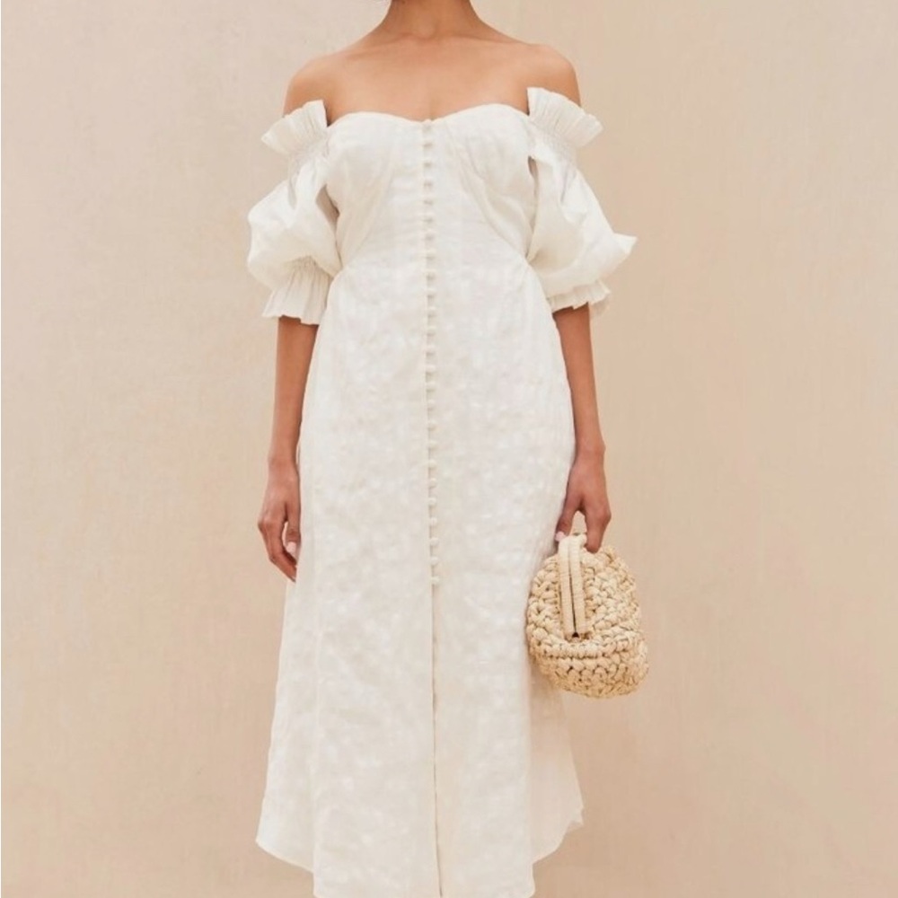 Cult Gaia Strapless Cream Dress